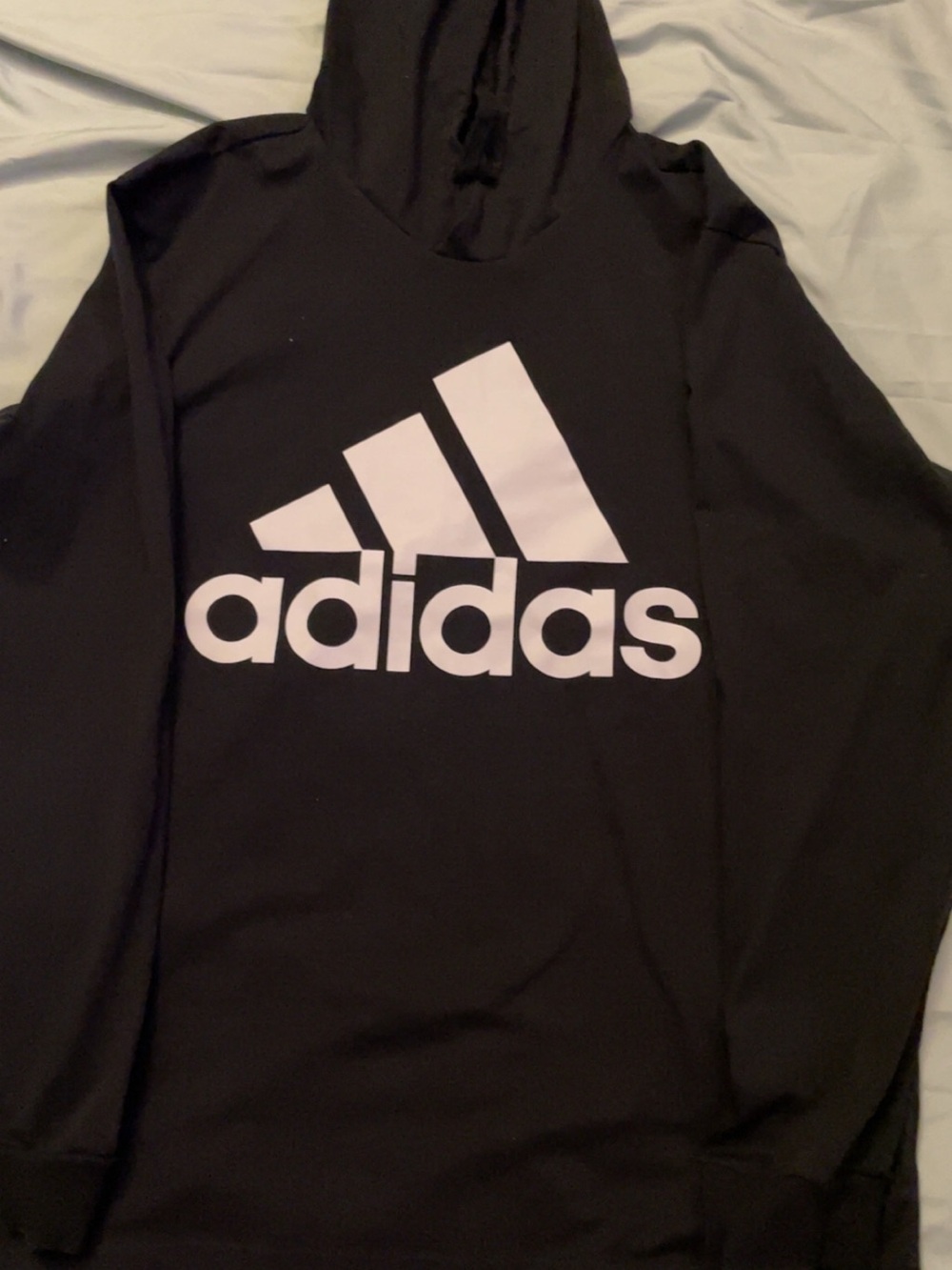 adidas Black Hoodie with White Logo